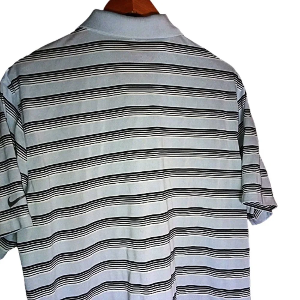 Nike Golf DriFit Striped Shirt Sz L